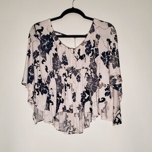 Free People Bohemian/Peasant Floral Blouse- Women- Size XS